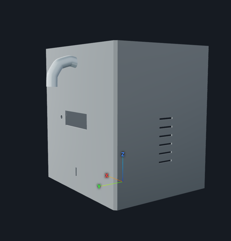 ForgeCad isometric render of the Aquaflow enclosure
